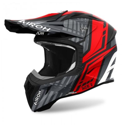 KASK AIROH STRYCKER BRAVE BLUE/RED GLOSS 15