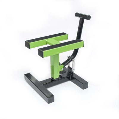 Zdjęcie produktu Stojak do motocykla crossowego PROMX - Zielony, stabilny i trwały podnośnik w atrakcyjnej kolorystyce, idealny do serwisowania oraz wystawiania motocykli. 1 (SKU: P123803)