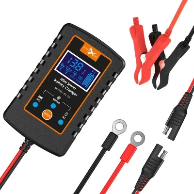 Inteligentna mini ładowarka do akumulatorów motocyklowych BIKETEC, model 6V/12V z akcesoriami